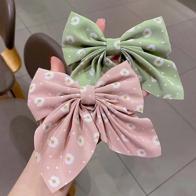 Fashion Sweet Bow Hair Clip Solid Color Girl Satin Butterfly Hair Clip Duck Mouth Clip Children's Hair Accessories