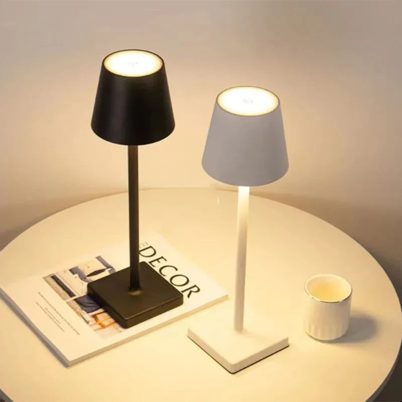LED Desk Lamp Bar Restaurant Ambiance Wireless Table Lamps Study Office Night Light Waterproof Touch Lamp with USB Charging