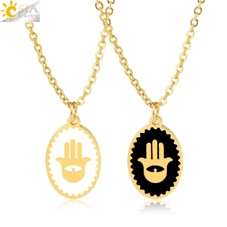 CSJA Fashion Thin Chain Stainless Steel Bracelet for Women Gold Color Cross Charm Enamel Bracelets Summer Jewelry Gift T100
