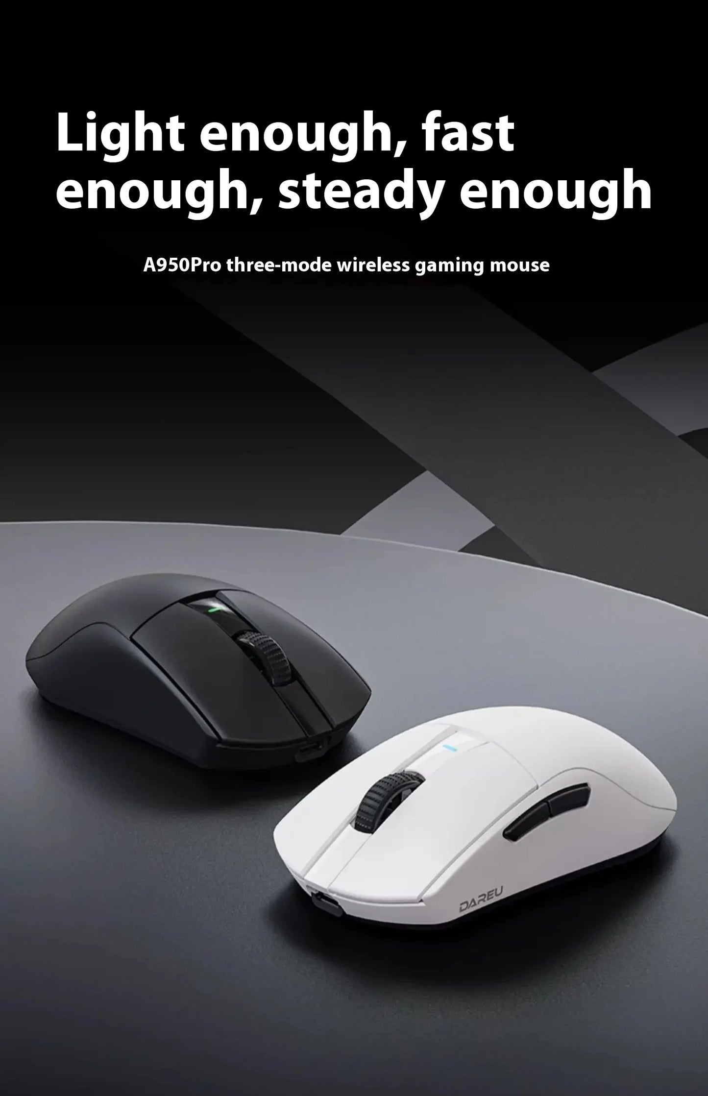 Dareu A950 PRO Mouse 4k PAW3395 Wireless Bluetooth portable Tri-Mode RGB Gaming Mouse For Computer Keyboard Pc Office Mice Gif