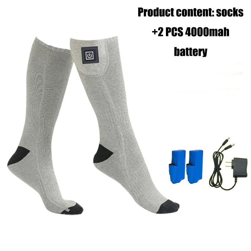 Electric Heating Socks Stretchable Three-speed Temperature Control Winter Warm Ski Socks Outdoor Sports Camping Bike Motorcycle