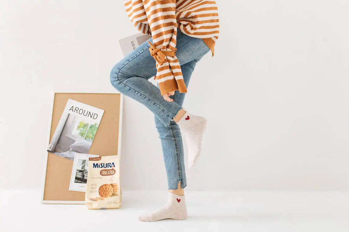 Spring and Autumn Love Women's Socks Casual Sports Short Boat Sock Cute Pure Cotton Ankle Socks Harajuku