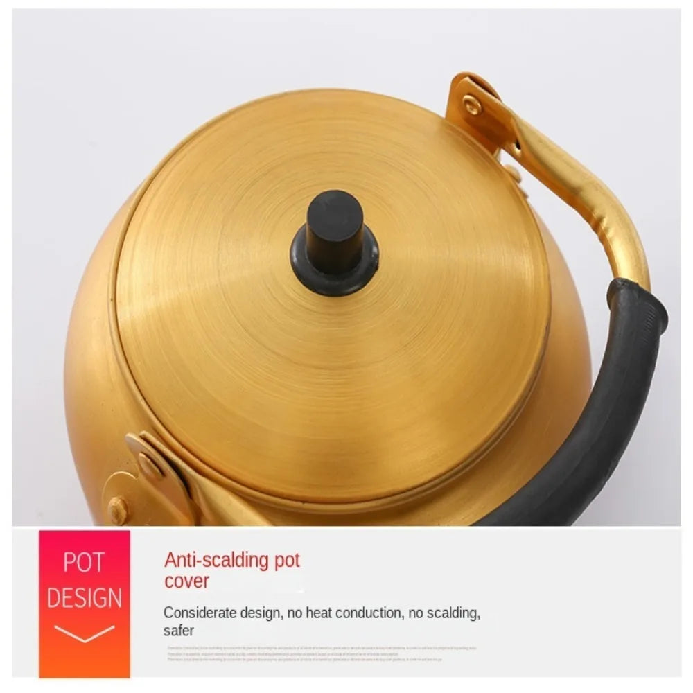 Gold Aluminum Kettle Outdoor Teapot Coffee Pot Household Large Capacity Kettle Outdoor Kitchen Accessories Travel Cookware