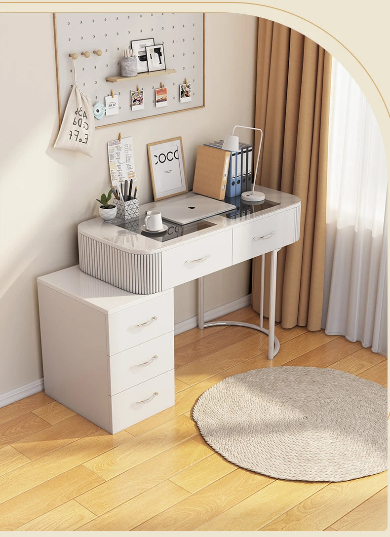 Cream wind small apartment dresser storage cabinet integrated white Nordic simple dressing table Internet celebrity glass makeup