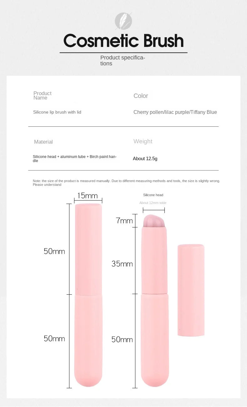 Upgrade Silica Gel Lip Brush with Cover Portable Lipstick Brush Macaron Color Mini Makeup Brush Crease Concealer Makeup Tool