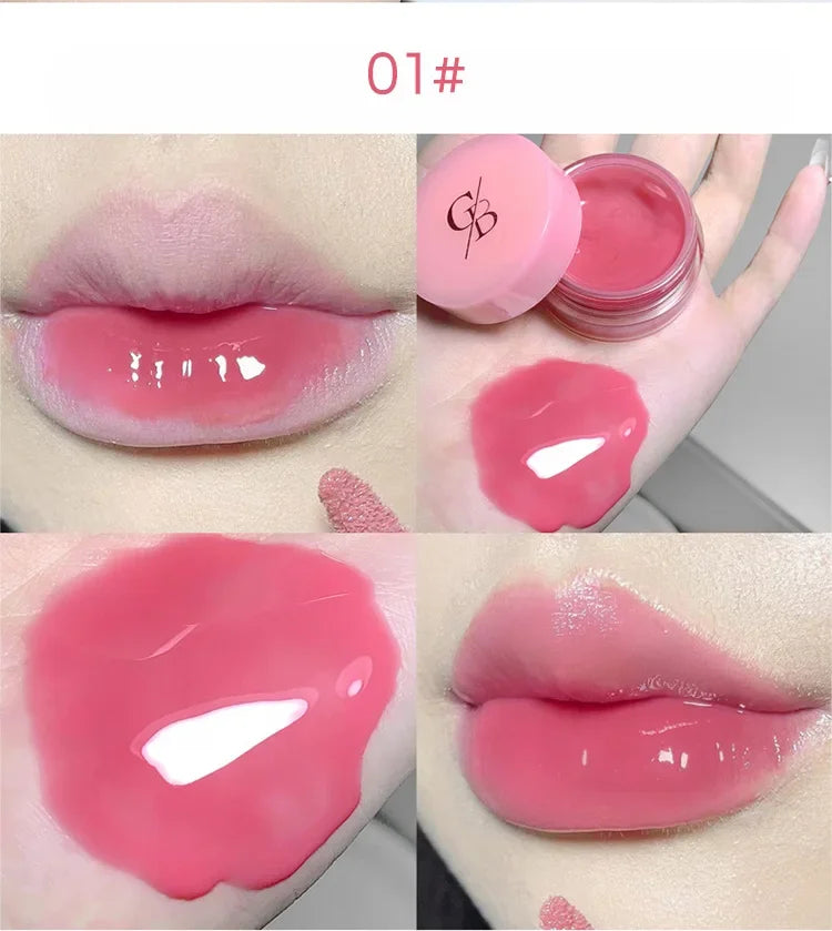 Heallor Canned Jam Lip Gloss Gege Bear Jam Lip Honey Moisturizing and Shiny Mirror Non Sticky Makeup Lip Glaze