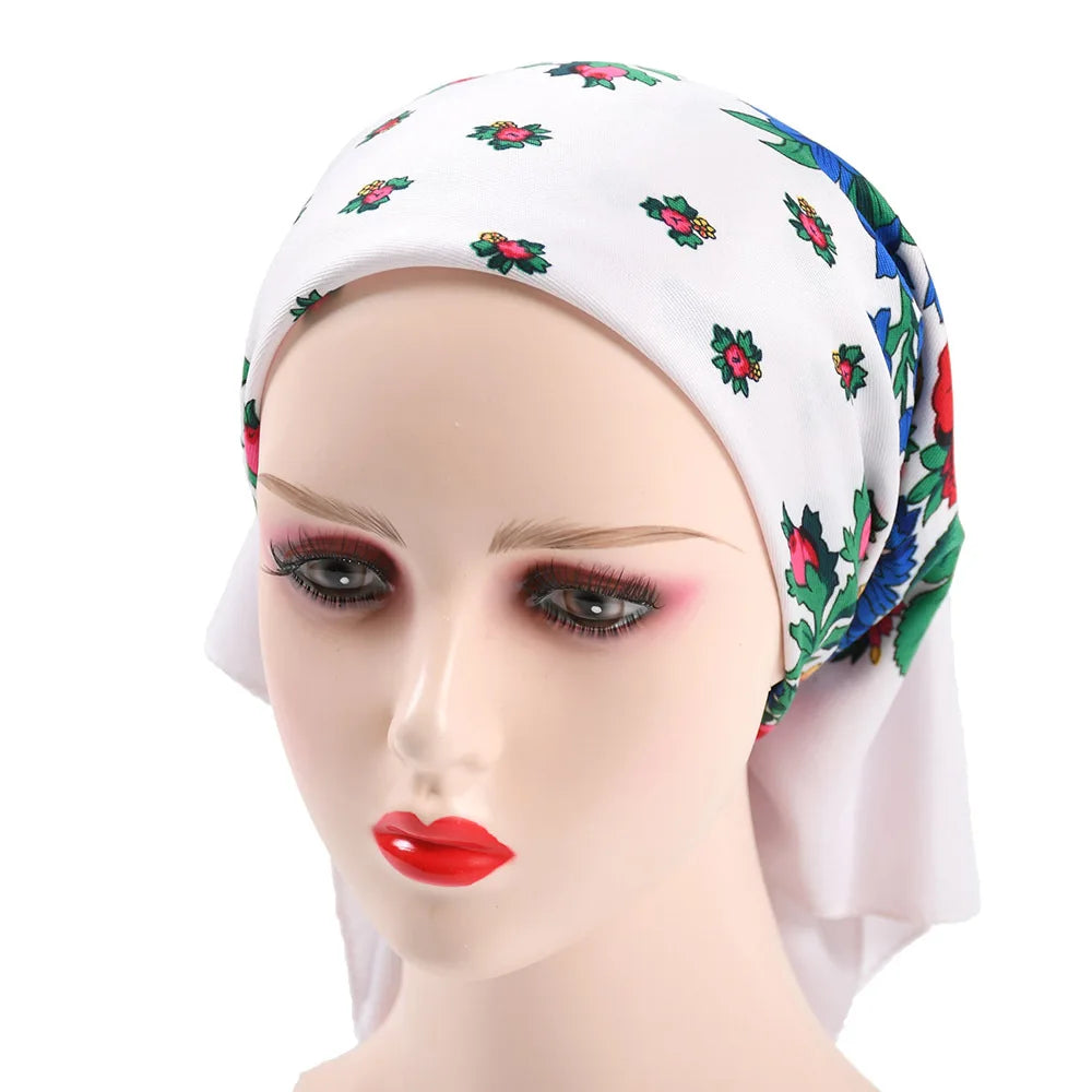 70*70cm Russian Style Square Scarf Women Luxury Floral Print Bnadana Headband Scarves Babushka Handkerchief Head Wraps