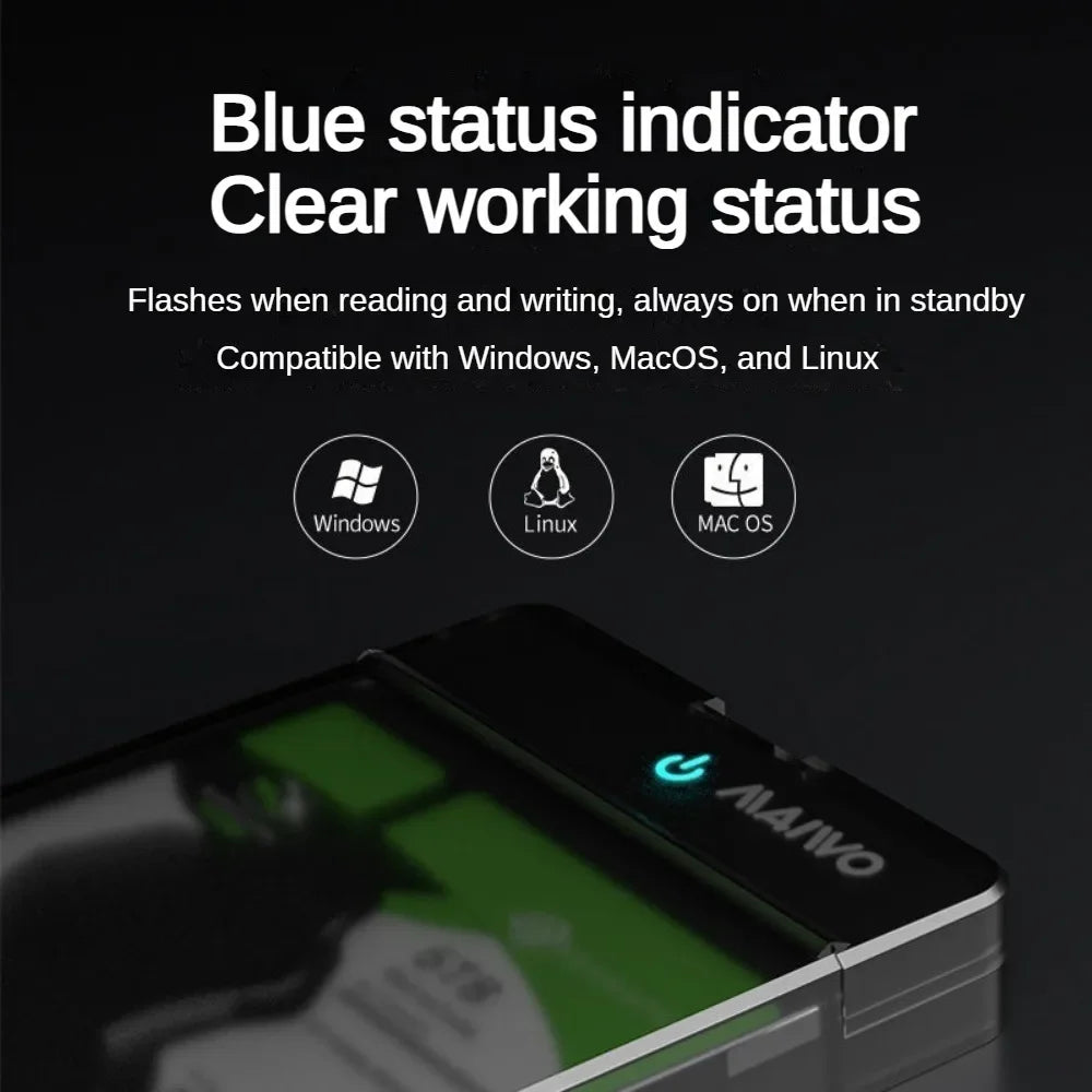 MAIWO Type C USB3.0 External Hard Drive Enclosure for 2.5 Inch 5Gbps SATA HDD and SSD Hard Disk Case Tool-Free Support UASP