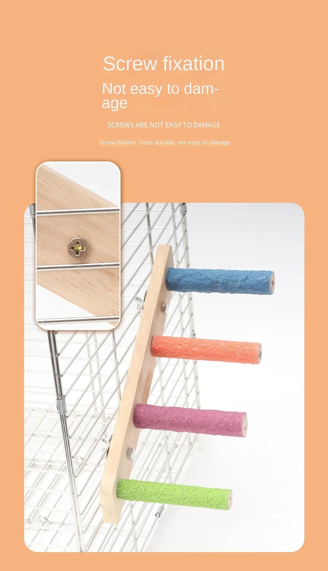 4/6 Steps Wood Ladder Pet Interactive Bird Parrot Toy Ladder for Hamster Cage Funny Grinding Stick Climbing Toy Bird Accessories