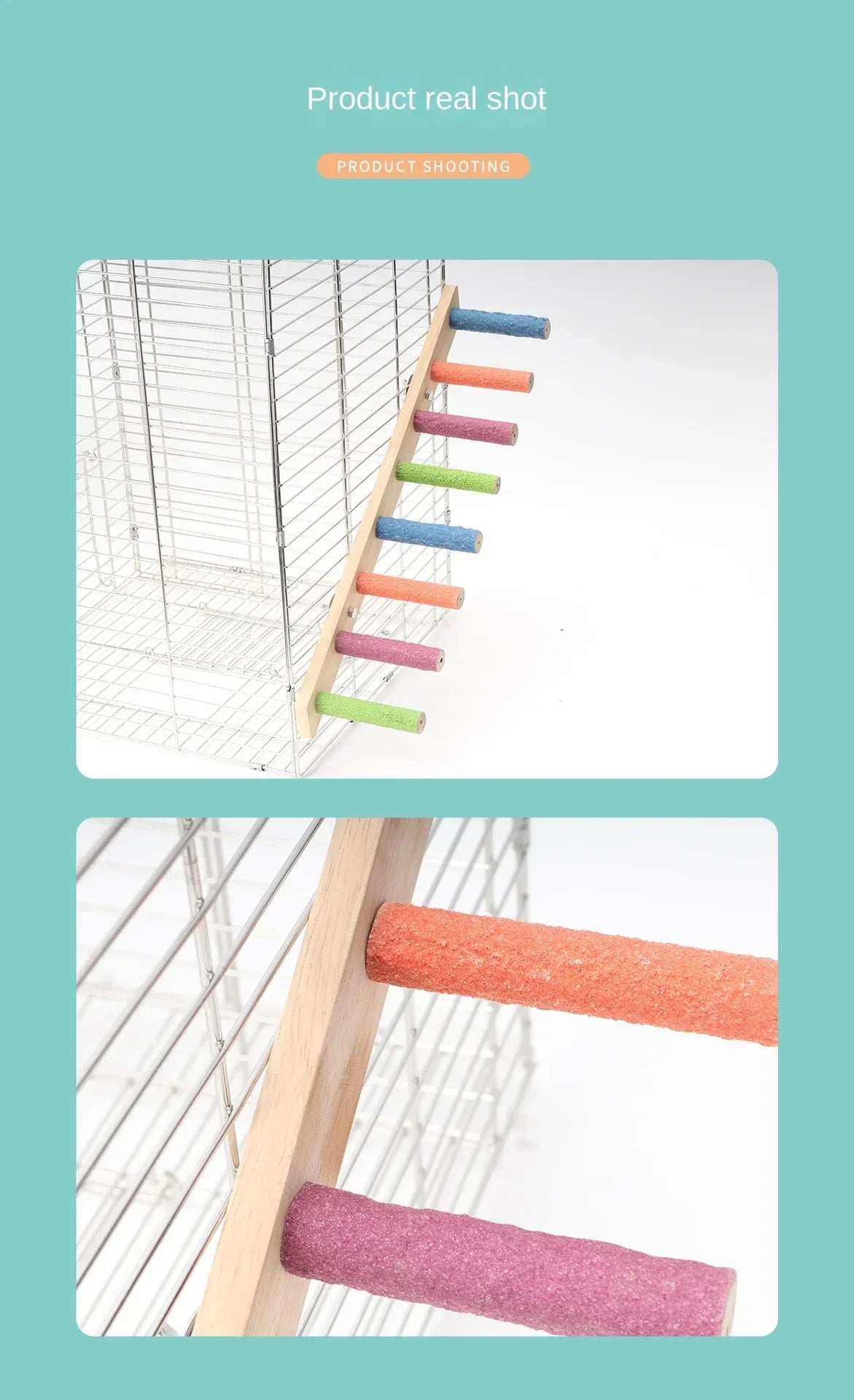 4/6 Steps Wood Ladder Pet Interactive Bird Parrot Toy Ladder for Hamster Cage Funny Grinding Stick Climbing Toy Bird Accessories