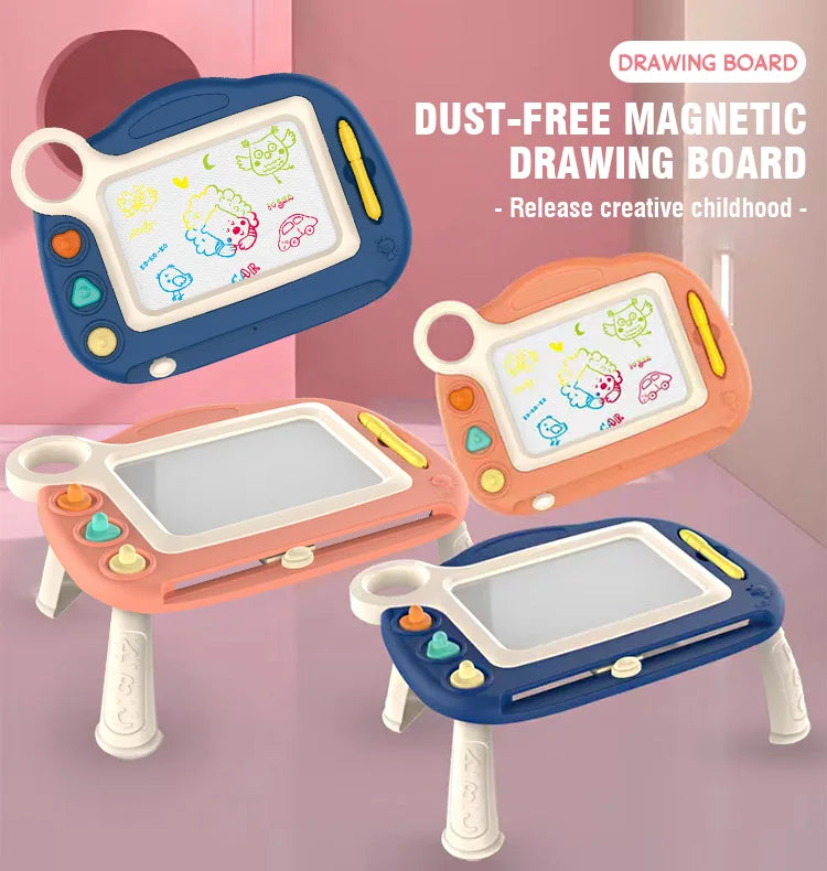 Magnetic Kids Drawing Table Painting Board Graffiti Board Preschool Toys With Table Legs Erasable Writing Board Christmas Gift