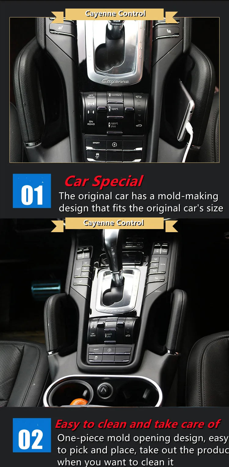 2Pcs Armrest Holder Gap Storage Box Car Organizer Container Pocket Interior Center Console For Porsche Cayenne 2011-2018 Holder
