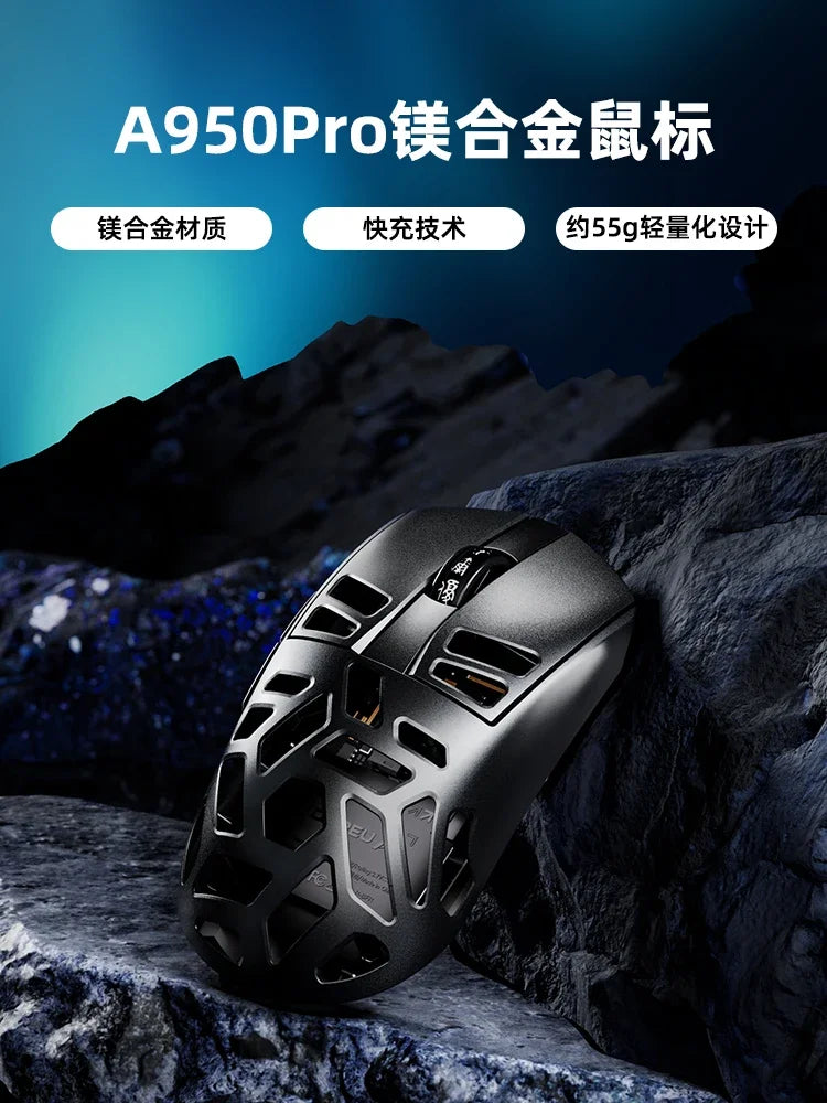 Dareu A950 PRO Mouse 4k PAW3395 Wireless Bluetooth portable Tri-Mode RGB Gaming Mouse For Computer Keyboard Pc Office Mice Gif