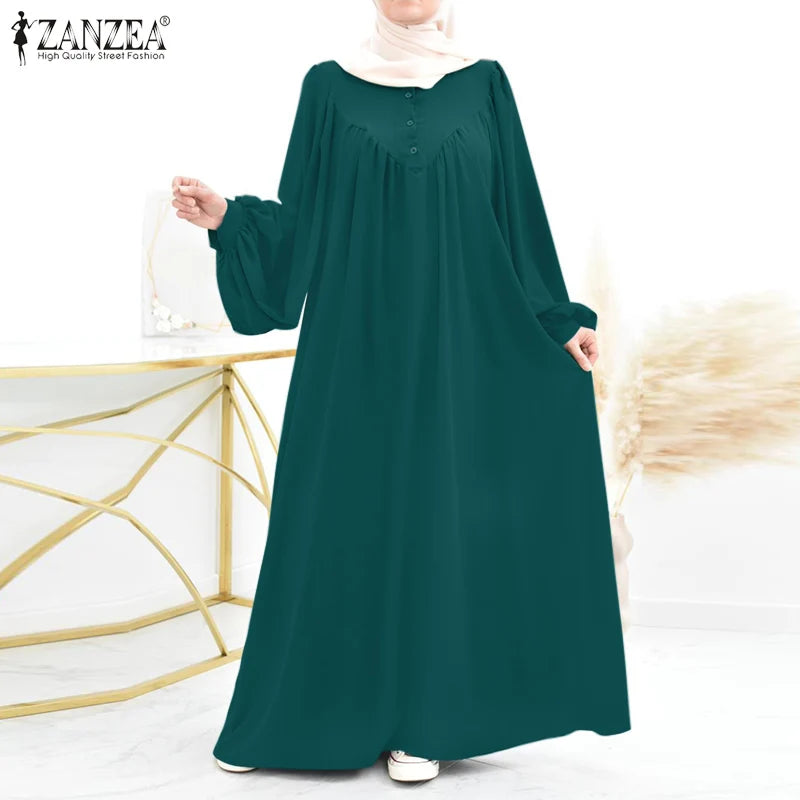 Turkey Abaya Oversize Robe Muslim Hijab Long Dress Eid Mubarek Abayas For Women Isamic Clothing Puff Sleeve Maxi Vestidos Kaftan