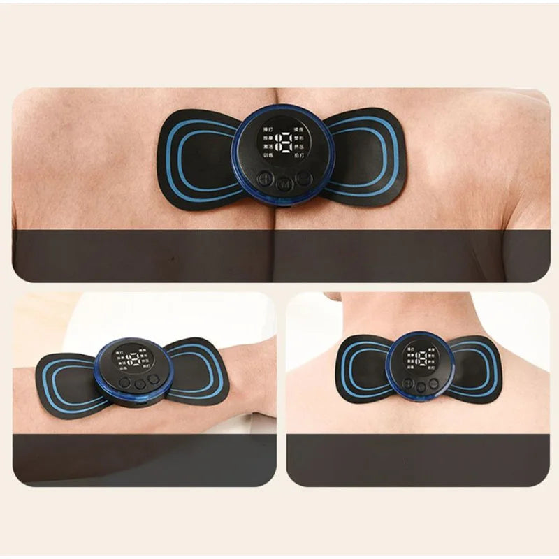 Rechargeable Electric Body Neck Massager Mini Cervical Waist Back Massage Patch Stimulator Massageador Portable Gel Pad Sticker