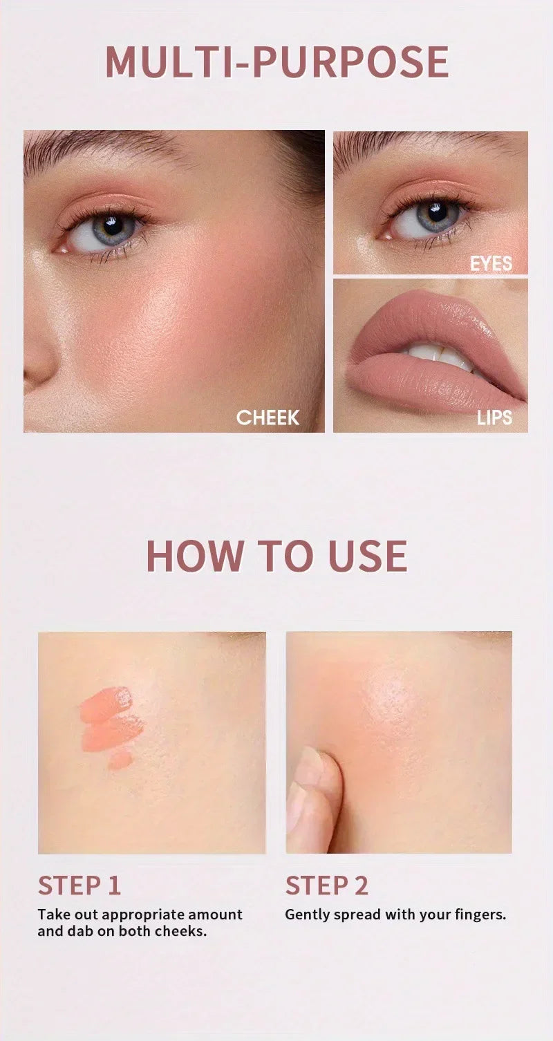 4 Colors Lasting Natural Liquid Blush Eyeshadow Liquid Contouring Face Blusher Waterproof Facial Blush Stick Light Liquid Blush