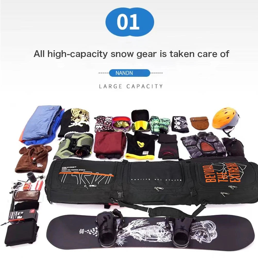 Ski Single Bag With Wheels Large Backpack Waterproof Snowboard Bag Roller With Wheels For Smooth Carrying Storage Transportation