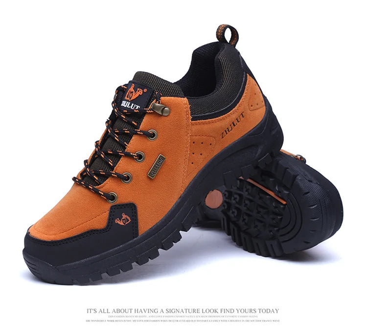 High Quality Outdoor Walking Sneakers Rubber Sole Suede Leather Men Hiking Shoes Durable Leather Climbing Shoes Zapatillas 36-47