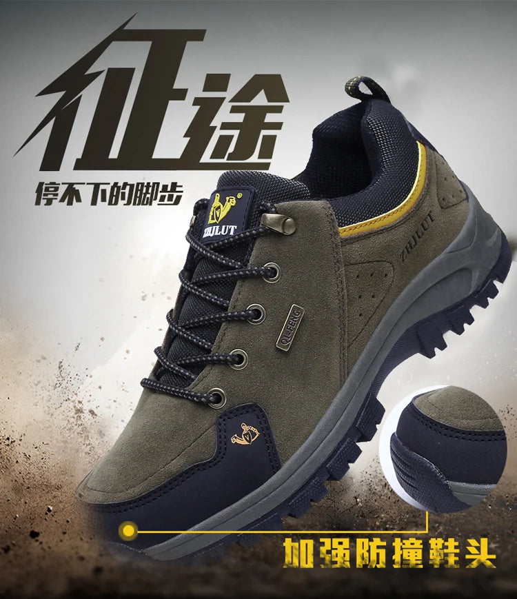 High Quality Outdoor Walking Sneakers Rubber Sole Suede Leather Men Hiking Shoes Durable Leather Climbing Shoes Zapatillas 36-47