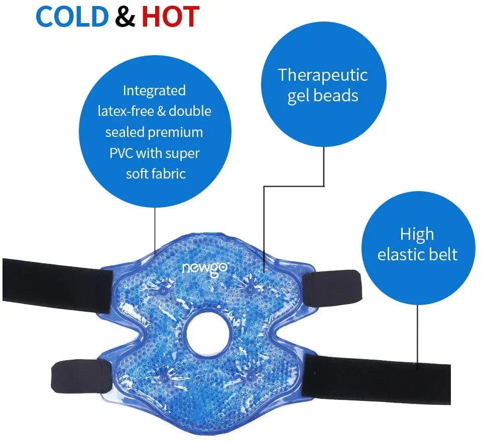Reusable Ankle Brace Ice Pack for Hot Cold Therapy Flexible Gel Beads Foot Cooling Aid Sports Injuries Pain Relief Ankle Support