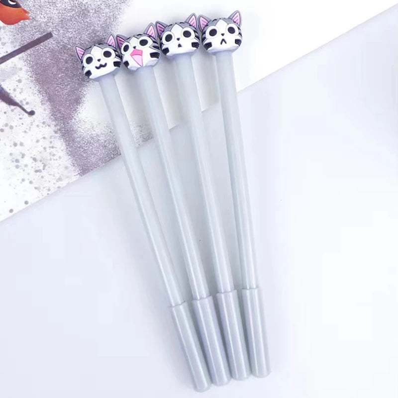 4 Pcs Cartoon Cute Cat Gel Pen High Quality Creative Writing Boligrafos Office Learning Stationery Supply School