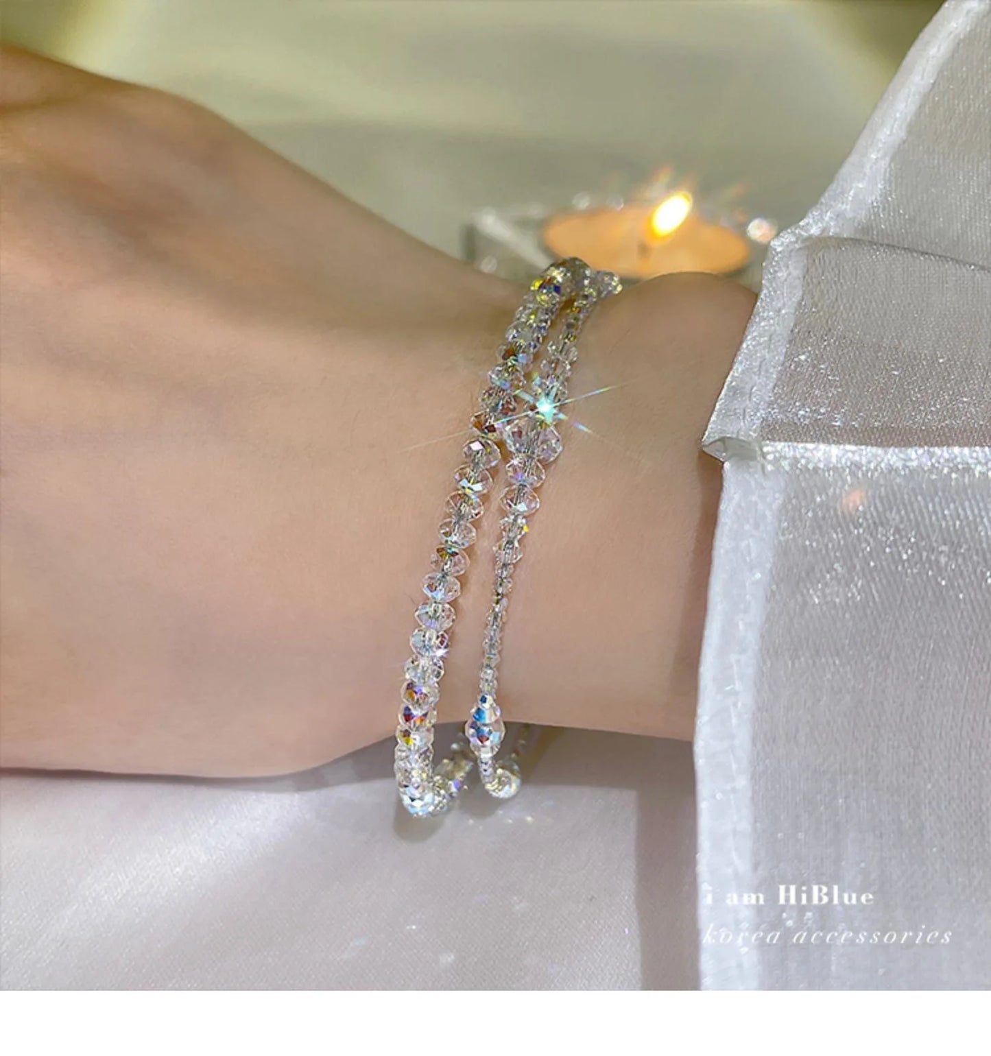 Gold Color Bracelet Set of Four Stainless Steel Sequins Rhinestone Bracelet Combination for Women Chain Bracelet Jewelry Gifts