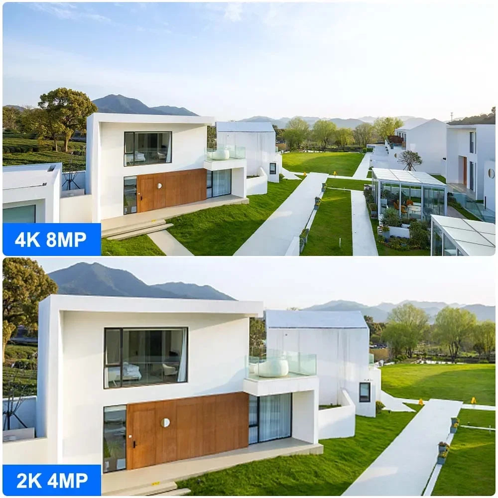 4K 8MP WiFi Solar Camera Outdoor Battery WiFi IP Cam Dual Lens Dual Screen Security-Protection Wireless Surveillance CCTV
