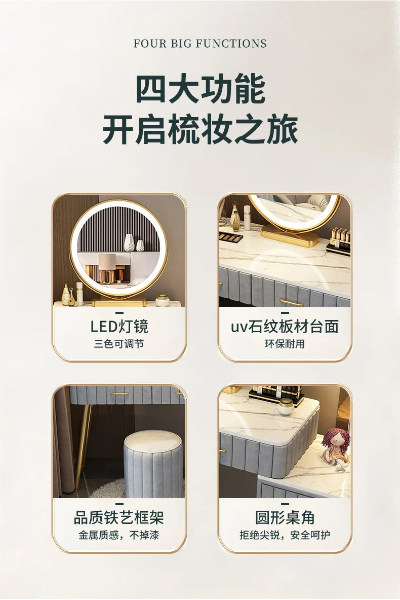 Items Makeup Dressing Table Box Container Drawer Nordic Organizer Dressing Table Mirrors Woman Coiffeuse Dressers For Bedroom