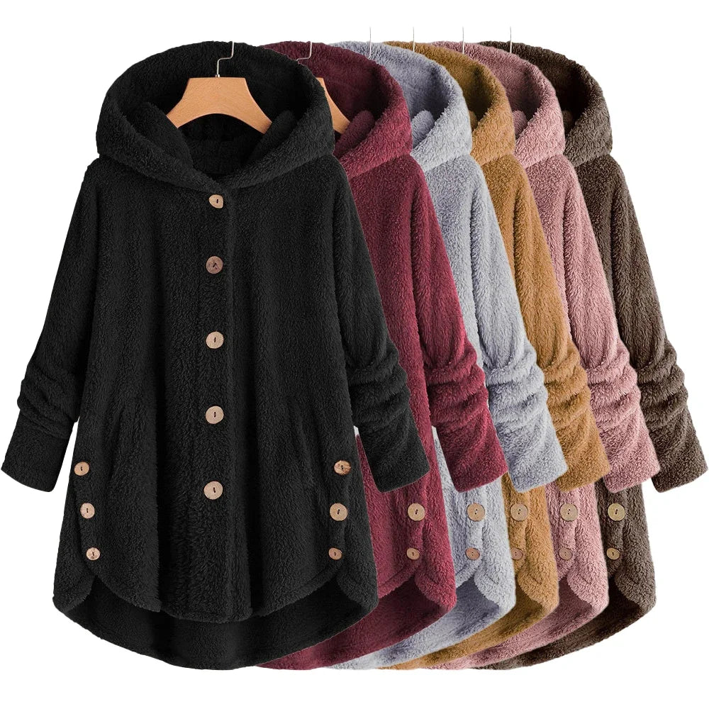 Hooded Coat for Women Clothing 2023 Autumn Winter Overcoat Ladies Solid Fashion Korean Black Outerwear Elegant Female Y2K Jacket