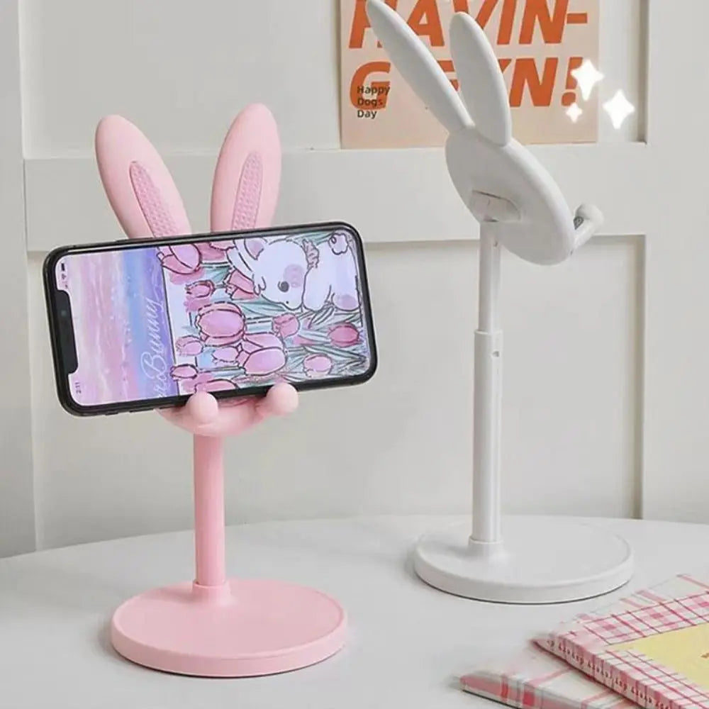 Rabbit Shape Mobile Phone Holder Stand Desktop Metal Desktop Lazy Selfie Live Support Shelf For Phone Pad Tablet Laptop Stand