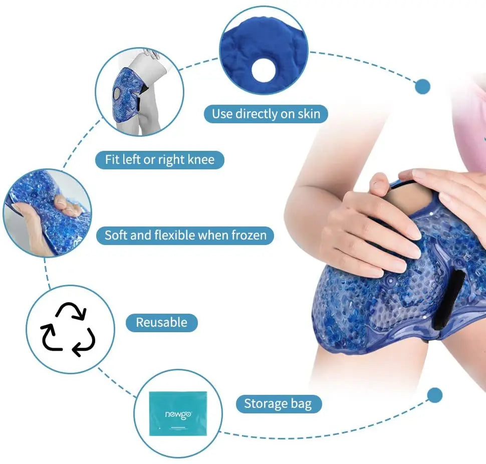 Reusable Ankle Brace Ice Pack for Hot Cold Therapy Flexible Gel Beads Foot Cooling Aid Sports Injuries Pain Relief Ankle Support