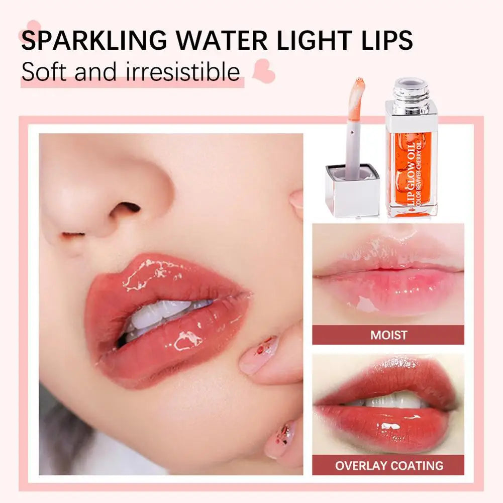 Crystal Jelly Moisturizing Lip Oil Plumping Lip Gloss Makeup Sexy Plump Lip Glow Oil Tinted Lip Plumper