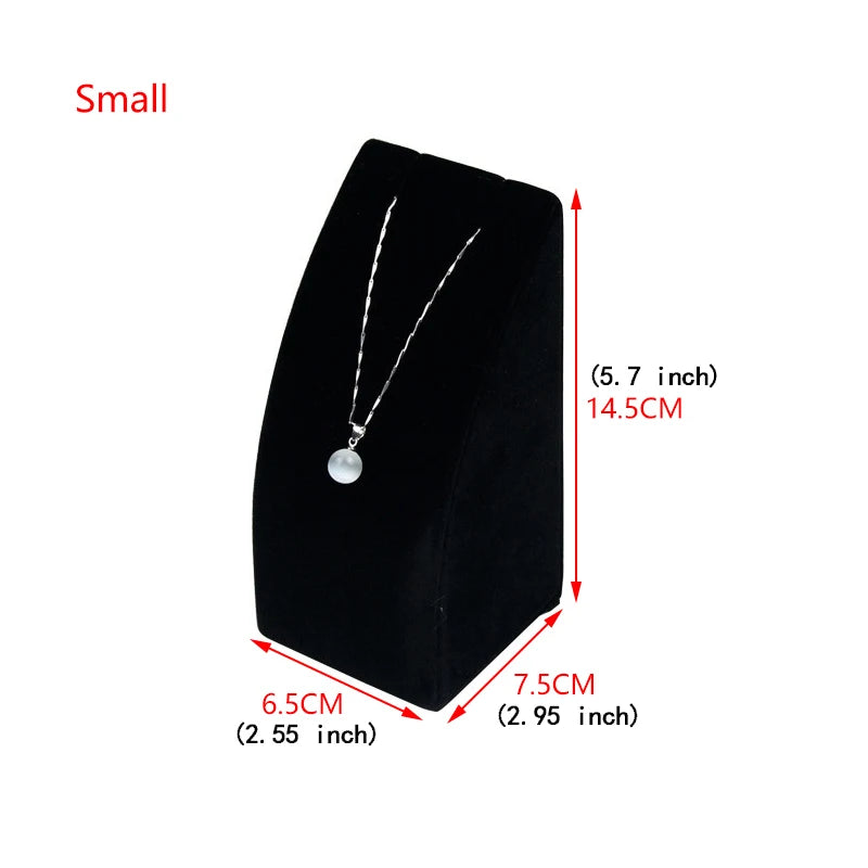 Black Velvet Necklace Pendant Display Organizer Holder Display Stand For Counter Jewelry Display Rack Window Display