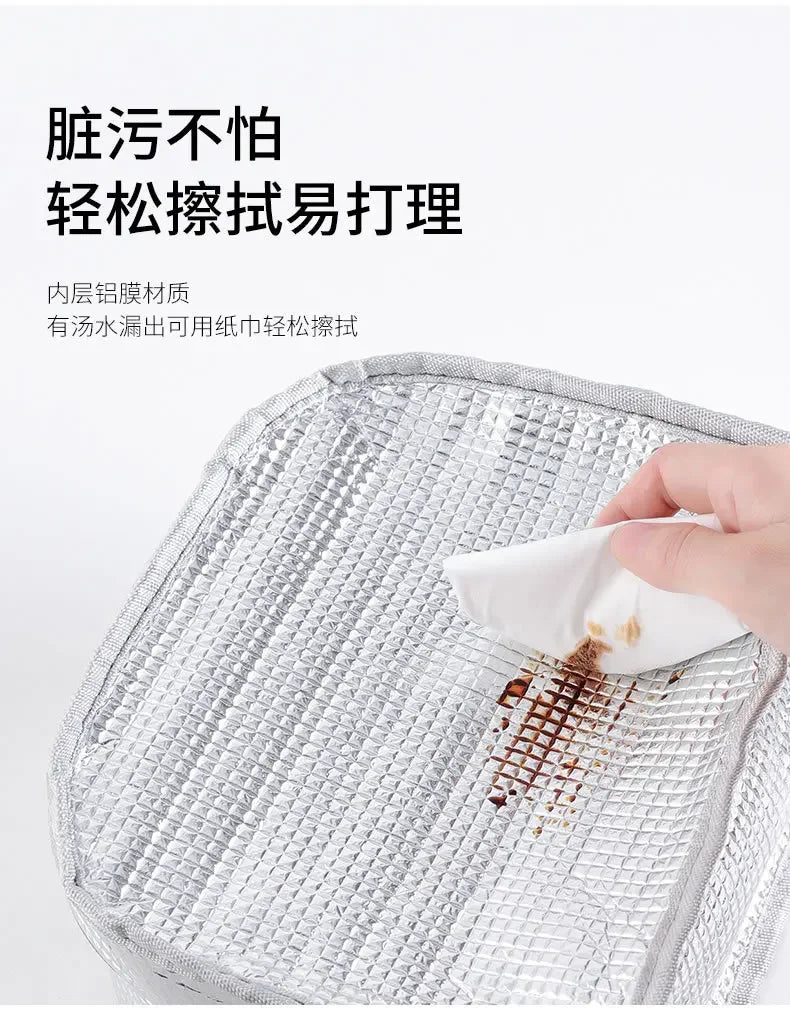 Lunch Box Picnic Travel Portable Food Storage Breakfast Thermal Food Bag Lunch Bag Handle Insulation Cooler Bag for Women Kid