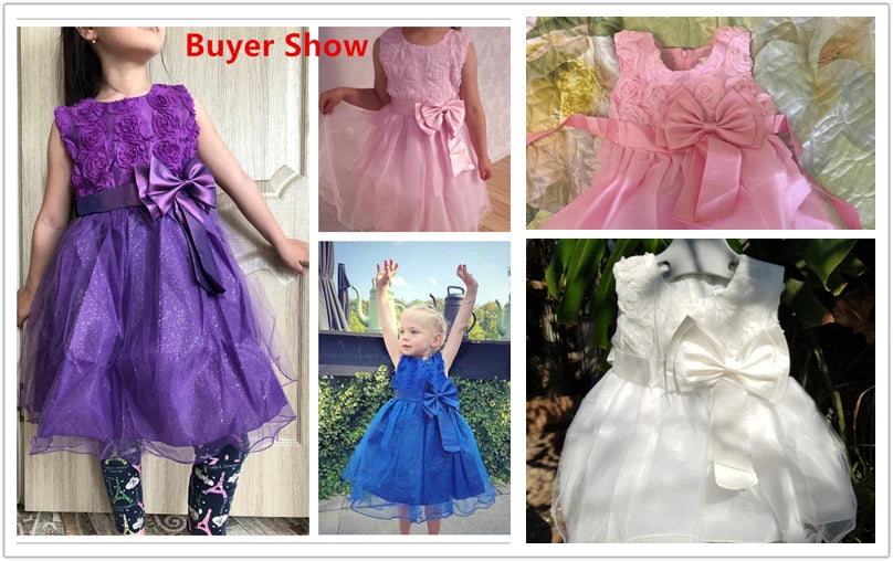 Cute Baby Girls Princess Dress for Party Toddler Summer Tutu Kids Wedding Birthday Dresses for 1-5Y Flower Girl Fluffy Gala Gown