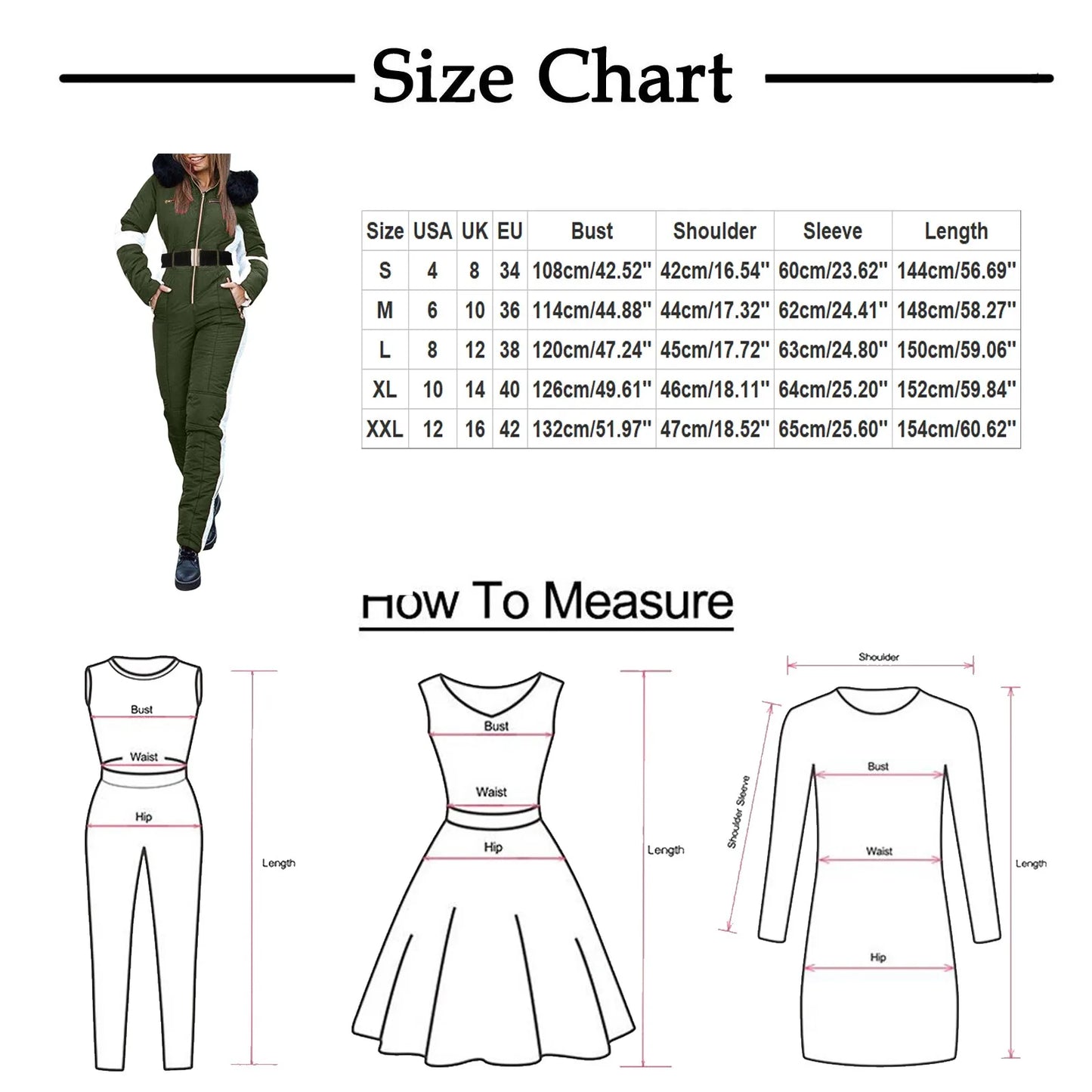 Outdoor Ski Jumpsuit Thick Winter Warm Jumpsuit Woman'S Snowboard Skisuit Outdoor Sports Skiing Pant Set Zipper Ski Suit Clothes