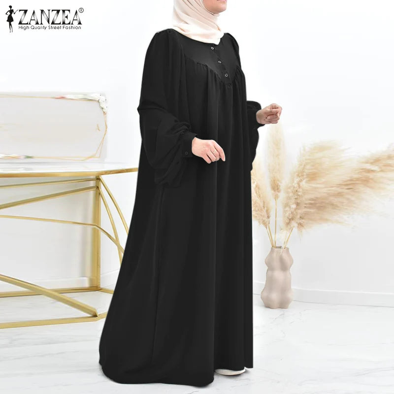 Turkey Abaya Oversize Robe Muslim Hijab Long Dress Eid Mubarek Abayas For Women Isamic Clothing Puff Sleeve Maxi Vestidos Kaftan