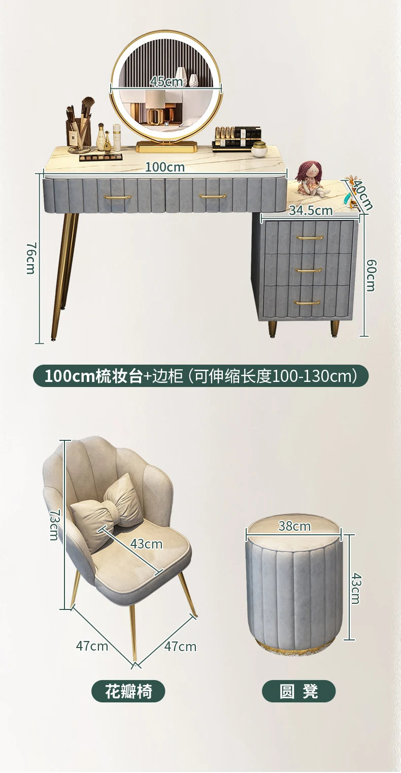 Items Makeup Dressing Table Box Container Drawer Nordic Organizer Dressing Table Mirrors Woman Coiffeuse Dressers For Bedroom