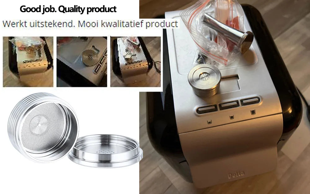 Reusable Coffee Capsule for Delta Q Milk qool Pod Stainless Steel Cápsulas Reutilizáveis Café for Delta q DIQ7323 Machine Filter