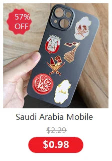 5pcs a lot Saudi Arabia Mobile Photo 3M Sticker Badge Metal Pin Broooches Pins