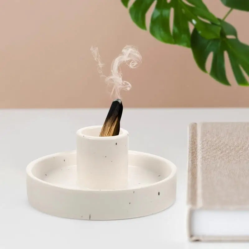 Cone Holder Stand Holy Wood Bracket Table Ceramic Decorate White Natural Wooden Sticks Burner Palo santo