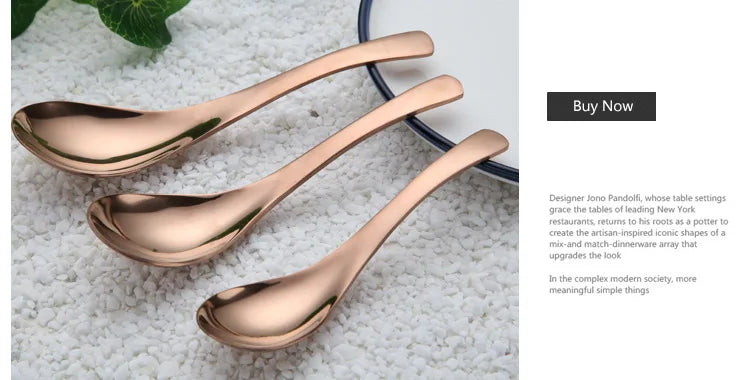 Japanese Soup Spoon Kitchen Cooking Utensil Tools Creative Milk Stirring Dessert Spoon Stainless Steel Tableware Dinner Spoons
