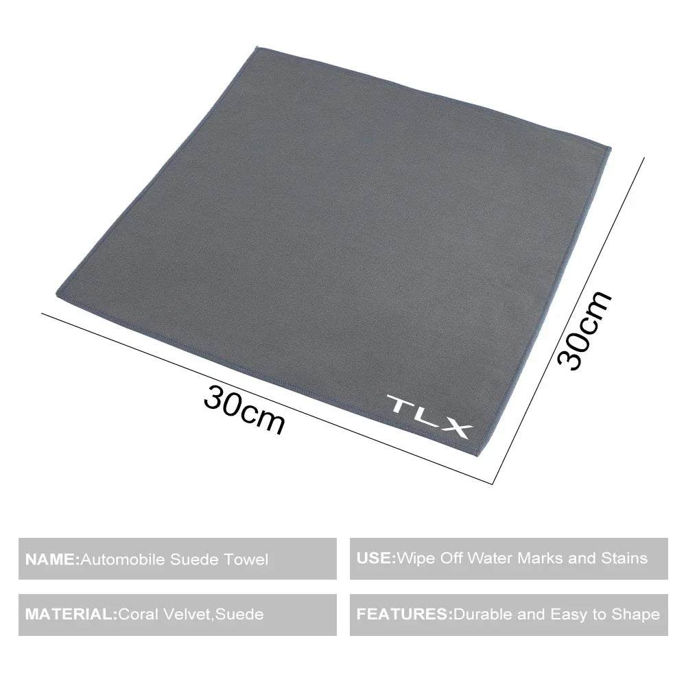 For Acura MDX RDX TSX TL ILX TLX NSX RL CDX ZDX TLXL RLX Car Cleaning Cloth Wash Drying Suede Towel Coral Velvet Auto Accessory