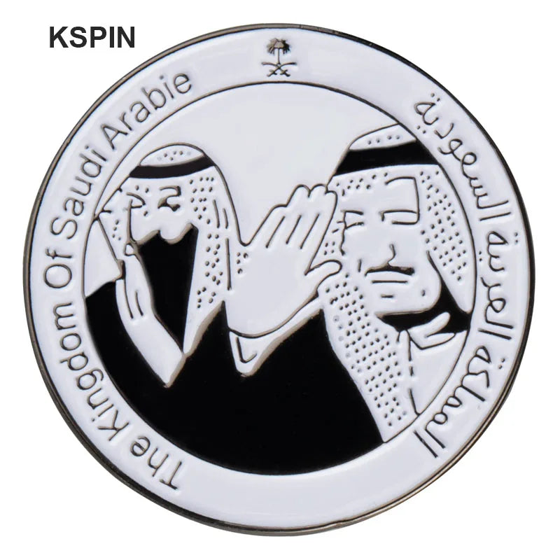 5pcs a lot Saudi Arabia Mobile Photo 3M Sticker Badge Metal Pin Broooches Pins