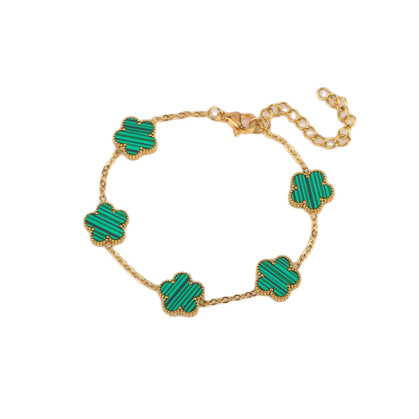Hot Selling Plant Five Leaf Plum Blossom Stainless Steel Bracelet For Women's Jewelry Waterproof High-Quality Gift Clover