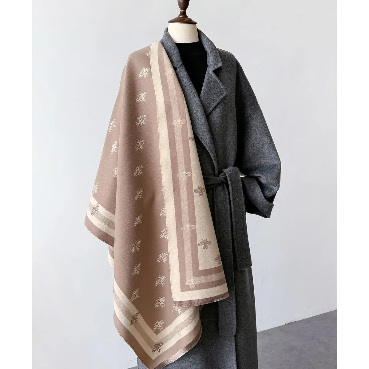 Luxury Brand Cashmere Women Floral Scarf Winter Warm Shawl and Wrap Bandana Pashmina Female Foulard Square Thick Blanket Poncho