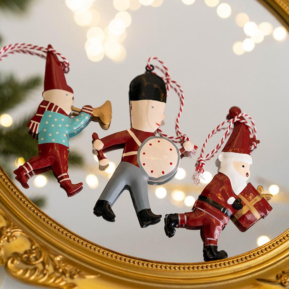 Christmas Pendant Exquisite Santa Claus Soldier Angel Shape Xmas Tree Hanging Ornaments for Festive Decoration