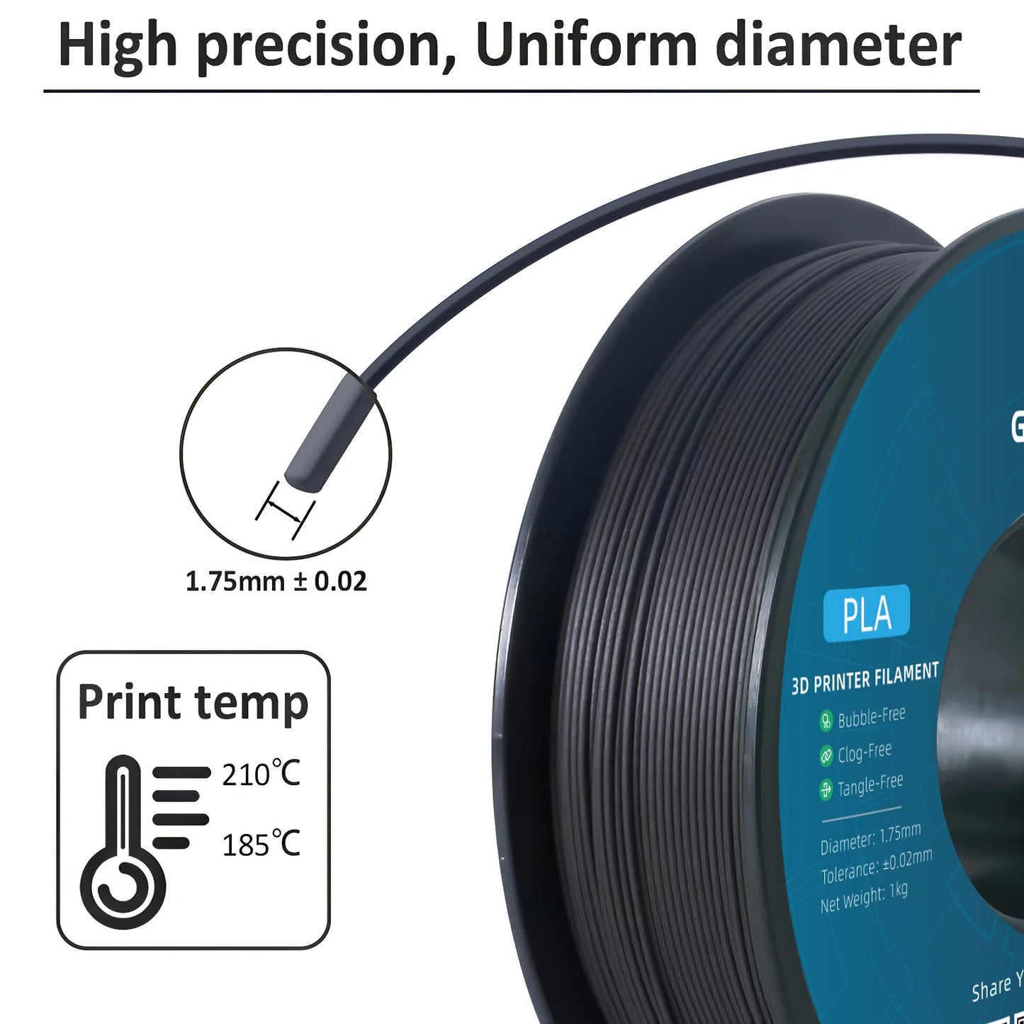 Geeetech Wood PLA 1kg 1.75mm Filament 3d Print wire Vacuum Packaging Local Warehouses Colorful Plastic for FDM 3D printer