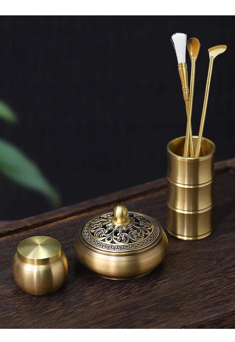 DIY Aromatherapy Set Brass Incense Burner Making Kit Incense Mold Stand Yoga Meditation Study Home Aromatherapy Ornaments
