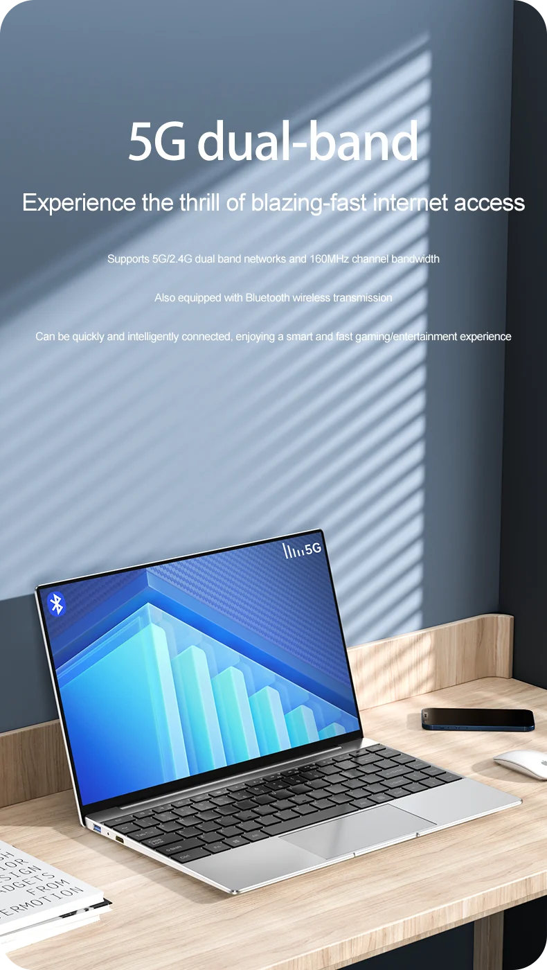 Ultra Slim Laptop 14.1" 16GB RAM 2TB SSD Intel N3700 Notebook Gamer 1920*1080 Display Office Study Computer PC Windows 11 Pro